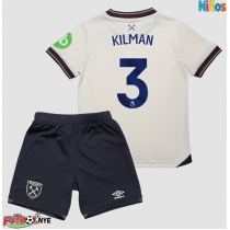 Camiseta West Ham United Max Kilman #3 Visitante Equipación para niños 2025-26 manga corta (+ pantalones cortos)